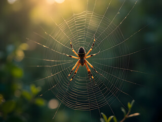 Wall Mural - spider on web