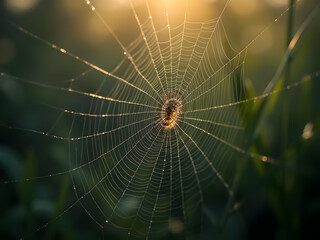 Wall Mural - spider on web