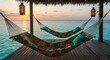 © Rodrigo Ferreira - Hammocks and Serenity: A tranquil coastal scene features two inviting hammocks gently swaying in the sea breeze, inviting relaxation and leisure.