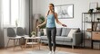 © Gabriel Bayer - Woman practicing jump rope at home