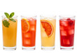 © InfiniteDesign - Four refreshing drinks with fruit and mint isolated on white isolated on transparent background