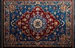 © k - Intricate rectangular carpet with central floral medallion design in reds, blues, golds, and beige hues, featuring ornate floral and vine patterns around borders, evoking traditional elegance