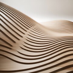 Canvas Print - abstract wooden waves with smooth flowing lines and soft lighting pattern texture