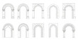 © Salma - Collection of detailed architectural arch drawings featuring various styles and stone textures ideal for historical or fantasy illustrations and design