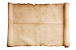 © Ropia - Aged parchment paper scroll with burnt edges isolated on a transparent background
