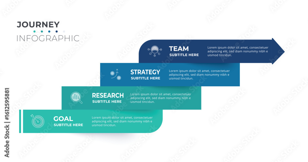ladder Infographic 4 steps stairs to success growth template. Business ...