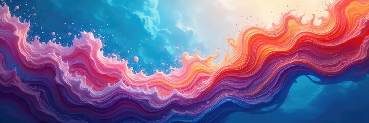 Wall Mural - vibrant swirls of colored water mix and blend, creating an abstract, mesmerizing underwater scene pe