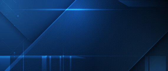 Wall Mural - illustration abstract digital technology, light line and blue cyber space background. vector communi