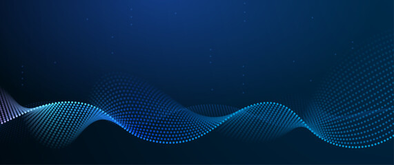 Wall Mural - vector abstract dynamic, wave - flow mesh particles. illustration futuristic, network technology bac
