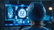 © aliahmad - Doctor analyzing brain scans on a monitor in a hospital room