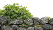 © Thirawat - Ancient Stone Wall in Garden background isolated on a Transparent background, PNG file.