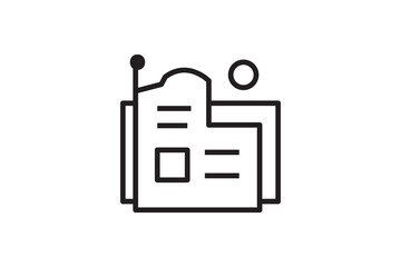 Glossy vector icons illustrating a modern building, computer, and house, perfect for web and business design concepts