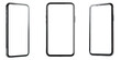 © THESUN - Three black phone mockups with isolated, transparent background