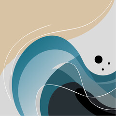 Wall Mural - geometric brown: a modern vertical abstract background in flat design, combining a light brown solid