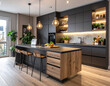 © Saktanong - Transform your culinary space modern wooden black kitchen contemporary home design inspiration minimalist aesthetic interior design concept