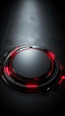 Wall Mural - Abstract black futuristic advanced technology background