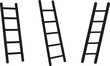 © SALMA - Three simple ladder silhouettes isolated on white background