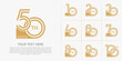 © CRIMSONRED - Anniversary set design with double line number. brown color for celebration event