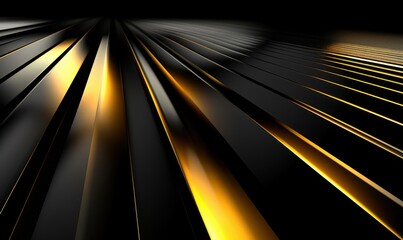 Abstract converging lines golden highlights dark texture modern design