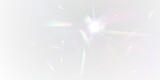 png confetti sparkle with lens blur and diamond rainbow flare over vector crystal background with streak holographic light and refraction magic

