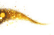 © MD USUB BISWAS - Golden glitter wave sparkle effect isolated on transparent background.
