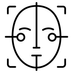 Wall Mural - face detection icon vector image. can be used for biometrics.