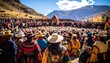© Ruls.Design - A vibrant gathering of an Andean community in traditional attire for a local celebration.