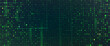 © klyaksun - Digital green pixel pattern background with glowing squares - cyber grid for game interface, tech wallpaper, streaming overlay and futuristic design project with neon mosaic texture on dark surface.