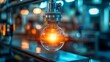 © Joachim - Light bulb glowing brightly in a manufacturing facility during evening hours showcasing industrial craftsmanship