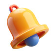 © malshan - 3D Bell Notification Icon Isolated Alert Symbol for Digital Alerts and User Interface