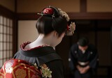 Traditional Japanese Bowing Greeting in Authentic Cultural Setting