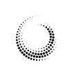 © Yana - Template with circular halftone line pattern and geometric motion png.