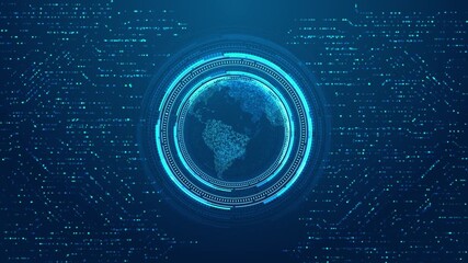 Wall Mural - cyber digital global world network connection and data connections concept. technology data. digital