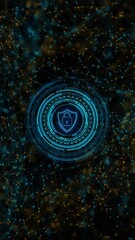 Wall Mural - technology connection futuristic digital light cyber tech network data analysis flow particle moveme