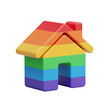 © TheArnabMondal - 3D Home Icon in Rainbow Style