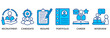 © Joniack - Recruitment icon set vector illustration concept relate to headhunting, candidate, resume, portfolio, career, interview