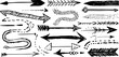 © ViktoGraphics - Arrow Ink Drawings, Doodle Collection Vector.