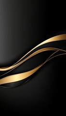 Canvas Print - stunning abstract background with elegant black and gold waves for luxury style banner designs.