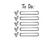 © Yanka - to do checklist tick icon doodle hand drawn. Outline to do list line drawing clipart symbol