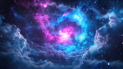 Wall Mural - dreamlike nebula and starry clouds in serene night sky