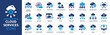 © Icons-Studio - Cloud services icon set. Cloud computing, storage, hosting, sync, data transfer, cloud server, network, online, SAAS, digital and more. Solid vector icons collection.