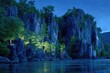© Barong - Nighttime river scene, dramatic cliffs, starlit sky