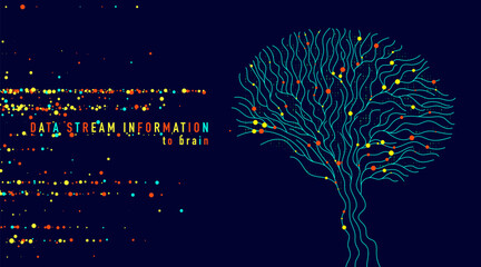 Abstract digital brain connections. Scientific digital computer code. Graphic concept for your design