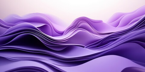 Canvas Print - elegant lavender lilac waves with soft gradient background and 3d abstract texture design