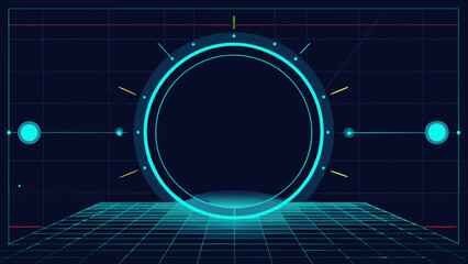 futuristic interface frame glowing rings