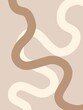 © ช่อผกา จันทรวงศ - Abstract Wavy Line Pattern Minimal Beige Brown Background Design