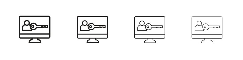 Authorize icon outline vector sign, linear style pictogram.