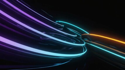 Wall Mural - swirling colorful neon lights create a mesmerizing futuristic design, offering a captivating touch o