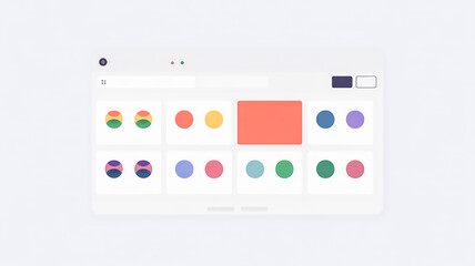 A clean and modern web application interface showcases a user-friendly design with colorful elements and a minimalist style