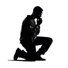 Wall Mural - man praying silhouette